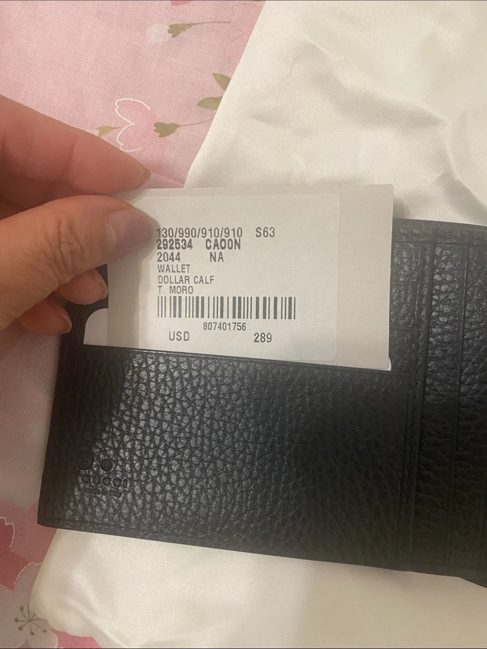 Gucci Black Textured Leather Card & Key Wallet